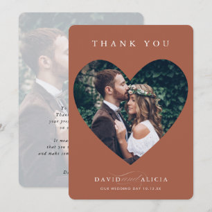 MODERN WEDDING couple photo heart frame eco brown Invitation