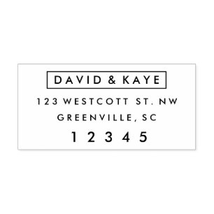 Modern Wedding Couples Return Address Self-inking Stamp