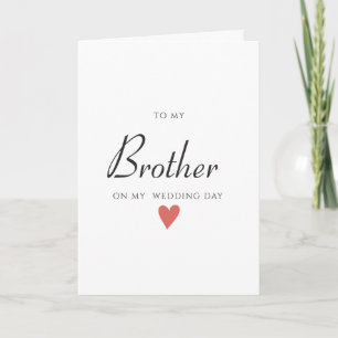 Modern Wedding Day Card to Brother, Wedding Card 