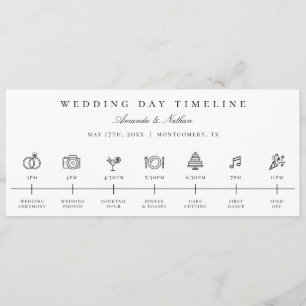 Modern Wedding Day Timeline Icon Itinerary Program