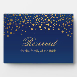 Modern Wedding Day Trendy Gold Dots  - Reserve Plaque