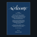 Modern Wedding Day Welcome and Itinerary Cards<br><div class="desc">Modern Rustic Wedding Day Welcome,  Events and Itinerary Card,  in Navy Blue themed.
#TeeshaDerrick</div>