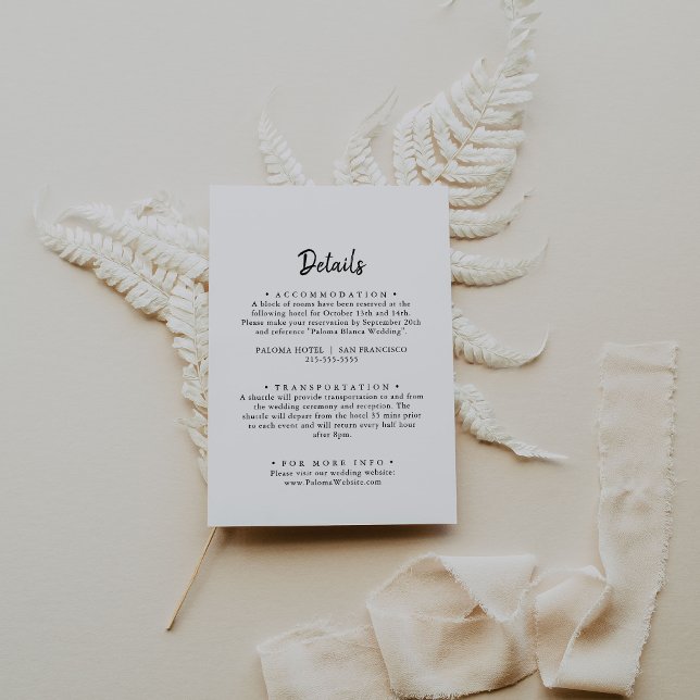 Modern Wedding Details Enclosure Card (Creator Uploaded)