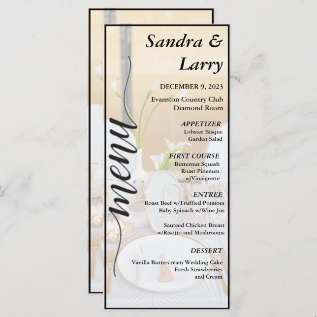 modern wedding dinner invitation (Front/Back)