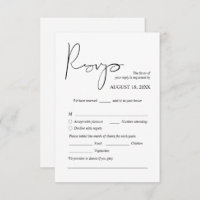 Modern Wedding Dinner Invites RSVP Enclosed Cards