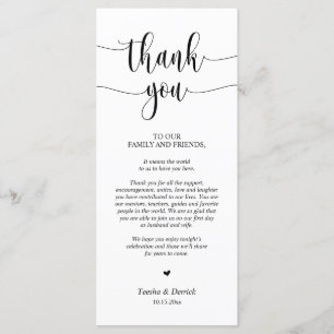 Modern Wedding Dinner Place Setting Thank You Card