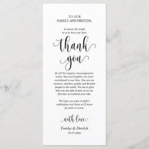 Modern Wedding Dinner Place Setting Thank You Card