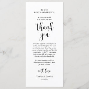 Modern Wedding Dinner Place Setting Thank You Card