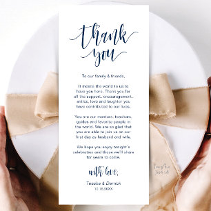 Modern Wedding Dinner Place Setting Thank You Card