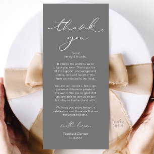 Modern Wedding Dinner Place Setting Thank You Card