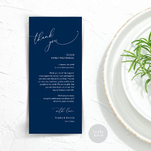 Modern Wedding Dinner Place Setting Thank You Card