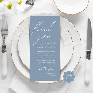 Modern Wedding Dinner Place Setting Thank You Card