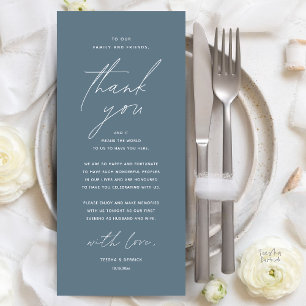 Modern Wedding Dinner Place Setting Thank You Card