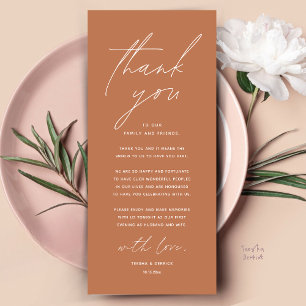 Modern Wedding Dinner Place Setting Thank You Card