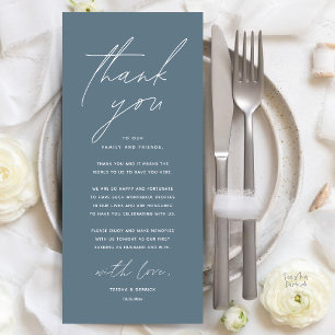 Modern Wedding Dinner Place Setting Thank You Card