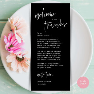 Modern Wedding Dinner Place Setting Thank You Card