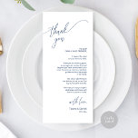 Modern Wedding Dinner Place Setting Thank You Card<br><div class="desc">This is the Modern romantic script, in classy Navy Blue font, Place Setting Thank You Cards. Share the love and show your appreciation to your guests, when they sit down at their seat and read this personalised charming thank you place setting card. It's a wonderful way to kick off your...</div>