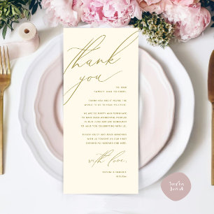 Modern Wedding Dinner Place Setting Thank You Card