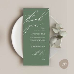 Modern Wedding Dinner Place Setting Thank You Card