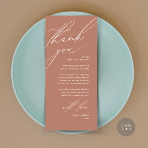 Modern Wedding Dinner Place Setting Thank You Card