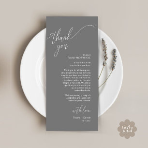Modern Wedding Dinner Place Setting Thank You Card