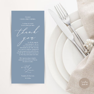 Modern Wedding Dinner Place Setting Thank You Card