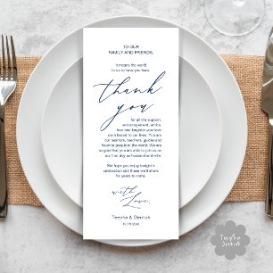 Modern Wedding Dinner Place Setting Thank You Card