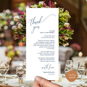 Modern Wedding Dinner Place Setting Thank You Card