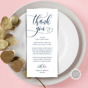 Modern Wedding Dinner Place Setting Thank You Card