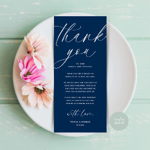 Modern Wedding Dinner Place Setting Thank You Card