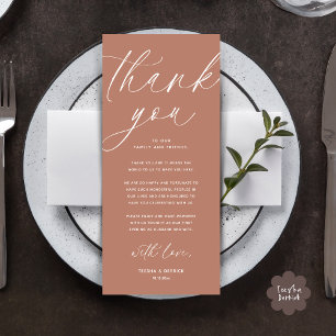 Modern Wedding Dinner Place Setting Thank You Card