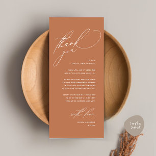 Modern Wedding Dinner Place Setting Thank You Card