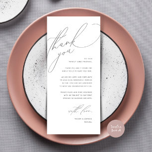 Modern Wedding Dinner Place Setting Thank You Card
