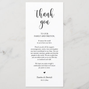Modern Wedding Dinner Place Setting Thank You Card