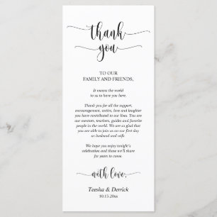 Modern Wedding Dinner Place Setting Thank You Prog Program