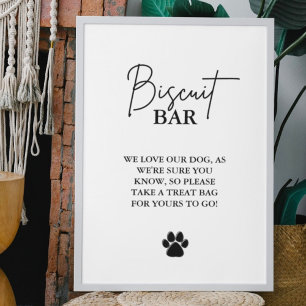 Modern wedding dog treat sign biscuit bar favour
