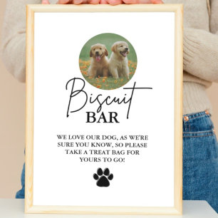 Modern wedding dog treat sign biscuit bar favour