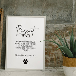 Modern wedding dog treat sign biscuit bar favour