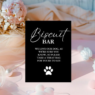 Modern wedding dog treat sign biscuit bar favour