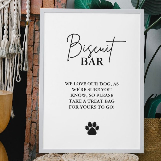 Modern wedding dog treat sign biscuit bar favour (Creator Uploaded)