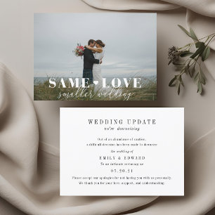 Modern Wedding Downsize Announcement Photo Card