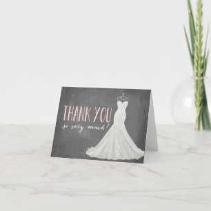 Modern Wedding Dress Thank You Card