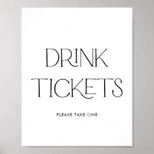 Modern Wedding Drink Ticket Sign