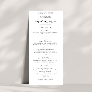 Modern Wedding   Elegant Black and White  Menu