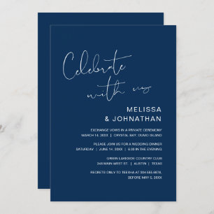 Modern Wedding Elopement, Celebrate with us Invita Invitation