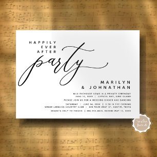 Modern Wedding Elopement Happily Ever After Party Invitation