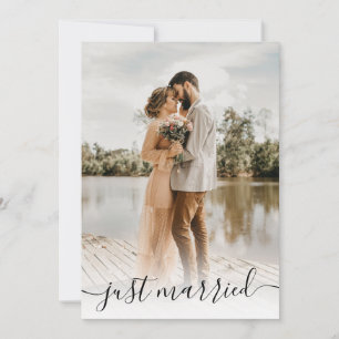 Modern wedding elopement just married 5 photos announcement