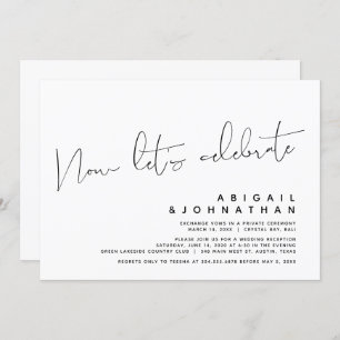 Modern Wedding Elopement, Now let's celebrate Invitation