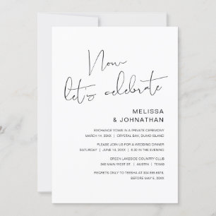Modern Wedding Elopement, Now Let's Celebrate Invitation