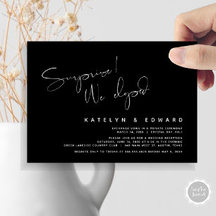 Modern Wedding Elopement, Surprise, we eloped Invitation